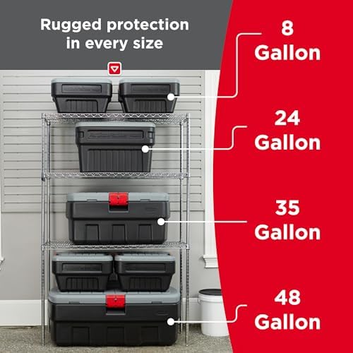 Rubbermaid ActionPacker 35 Gallon, Made in USA, Lockable Plastic Storage Bin with Lid and Wheels- Outdoor, Industrial, Rugged, Camping Gear and Truck Bed Storage - Gray and Black - Image 5