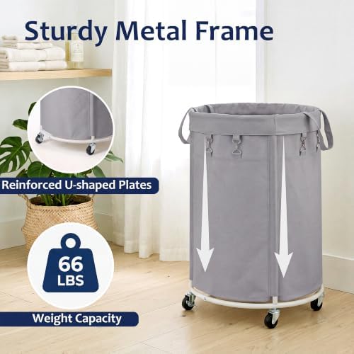 150L Large Capacity Rolling Laundry Basket Hamper with Wheels, Clothes hamper and Removable Bag for Home, Laundry Room, Bedroom, Bathroom, Apartment, Dorm - Image 4
