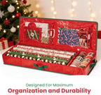 Handy Laundry Gift Wrap Storage Organizer, Easily organize Wrapping Paper, Ribbons, Bows, Scissors, Fits 18-24 Standard Rolls, Keeps Gift Supplies in Perfect Condition & Ready for Next Season, (Red) - Image 3