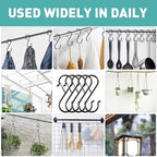 40 Pcs S Hooks for Hanging Heavy Duty, Metal S Hook with Safety Buckle - Image 6