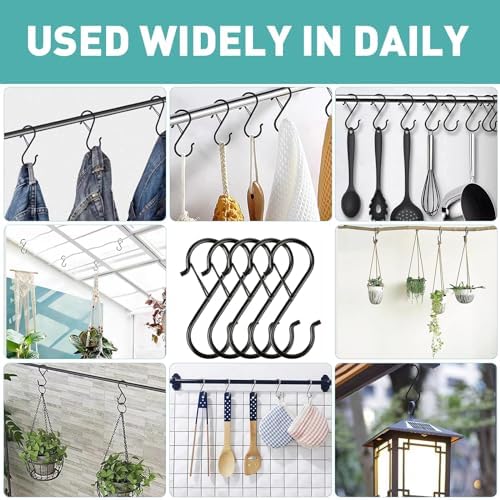 40 Pcs S Hooks for Hanging Heavy Duty, Metal S Hook with Safety Buckle - Image 6