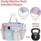 Mesh Shower Caddy Portable - 8 Pockets, S-Hook, Shower Bag for Dorm Camping - Image 3