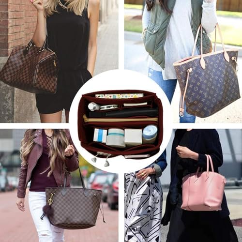 OMYSTYLE Purse Organizer Insert, Felt Tote Bag Organizer Insert with 5 Sizes, Handbag Dividers for Inside Purse, Compatible with Longchamp, Neverful, Speedy and More - Image 5