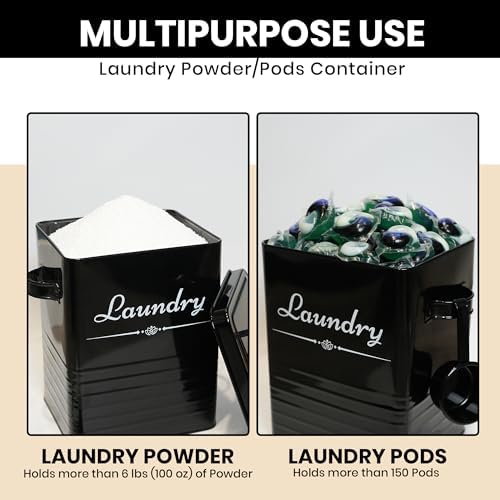 Farmhouse Metal Laundry Detergent Pod Container With Dryer Sheet Holder - Image 5
