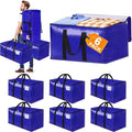 FabSpace 6-Pack Moving Bags with Backpack Straps & Carry Handles, 20 Gallons-76 L Heavy Duty Storage Totes for Space Saving, Foldable Storage Bags for College Dorm, Travel, Camping (Blue) by Fabspace