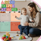 Yinder 6 Pcs Cube Storage Bin 10.5''x10.5''x11'' Storage Bins for Playroom Decor Colorful Bins for Kids Foldable Baskets for Nursery Organizer Boxes Fabric Boxes (Pastel Colors) - Image 6