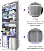 Extra Large Over The Door Organizer with Clear Pockets - 8 Compartments & XL Bottom Storage, Heavy-Duty Hanging Organizer for Bathroom, Bedroom, Closet (57 Inch Height). - Image 4