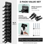 2 Pack Hat Organizer for Baseball Caps,Detachable DIY Hat Rack for Wall Hold Up to 22 Hats,Baseball Cap Organizer Cap Holder Hat Hangers for Wall Closet Door Bedroom (1A-Black) - Image 2