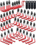 3-H Garage Wall Hooks 46 Pack,Garage Hooks Heavy Duty,Garage Storage Hooks for Hanging and Organizing Garden,Lawn,Yard Tools,Chairs,Ladders,Weed Eater,Shovel,Blower(Red) by 3-H