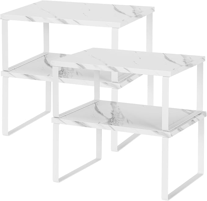 NEX Cabinet Organizer Shelf, Kitchen Counter Shelves Set of 4 by NEX
