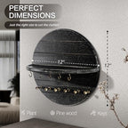 Rebee Vision Round Key Holder Wall Mount for Keys & Sunglasses, Old Black - Image 2