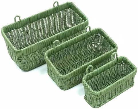 Hanging Wicker-Style Baskets for Kitchen Bathroom Entryway Organizing by Nicestand