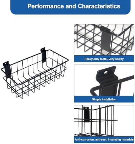 NeatiEase 29 PCS Slatwall Accessories Kit for Garage Rooms Shops Storage, Slat Wall Accessory Includes 3 Pack Slatwall Baskets Set and 26 PCS Multisized Heavy Duty Slatwall Hooks - Image 5