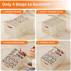 Aokeyee 2 Pack Shoe Organizer for Closet, Large Shoe Storage Box, Beige - Image 6