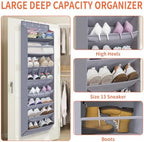 1 Pack Over The Door Shoe Organizer, 8 Shelves Hanging Shoe Organizers, - Image 2