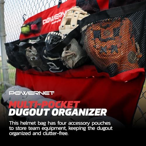 PowerNet Ultimate Coaching Team Bundle, Dugout Organizer for Baseball & Softball, Team Equipment Organizer, Hanging Bat Bag & Baseball Glove Helmet Holder, Dry Erase Magnetic Lineup Board - Image 6