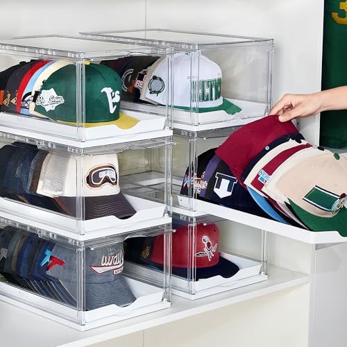 Vtopmart 6 Pack Stackable Baseball Caps Organizer, Each Holds 12 hats by Vtopmart