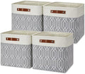 Temary Collapsible Baskets 13 Inch Storage Cubes for Organizing, Storage Baskets for Shelves, 4 Pack Fabric Storage Cubes Bins for Towels, Blankets (Grey Polygon) by TEMARY