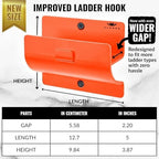 Ladder Hangers for Garage Wall Set of 2 - Orange Hooks for Shed & Garden - Image 3