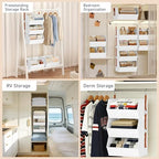 Hanging Closet Organizer Extra Large, Clothes Hanging Shelves for Closet with Divider, Collapsible Closet Storage System, Fabric Storage Bins for Home, Dorm, Rv, Sweaters, Handbags, Underwear, Sock - Image 7