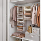 StorageWorks Hanging Closet Organizer, 6-Shelf with 2-in-1 Design, Ivory | Maximize Closet Space with Reinforced Shelves, Small Closet Storage Solution for Bedrooms, Dorms and RVs - Image 2