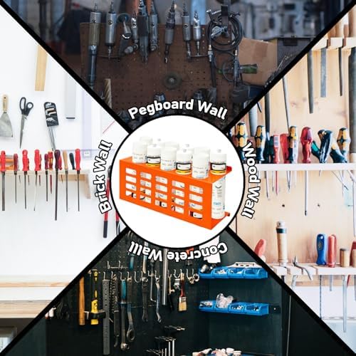 2 Pack Metal Wall Mount Caulking Tube Holder Rack, Orange - Image 5