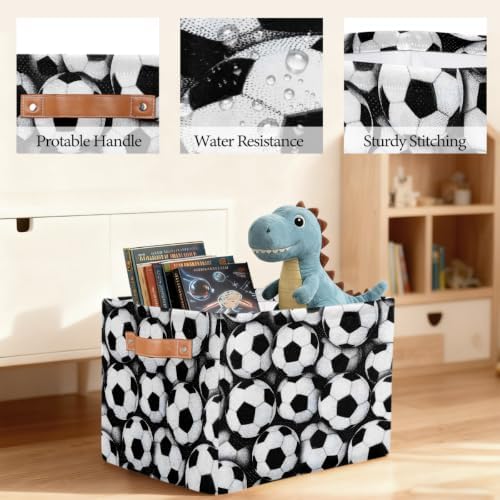 Soccer Storage Basket Toy Storage Bins Collapsible Cube Organizer - Image 6