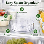 4 Pack Lazy Susan Organizer, 10.5 Inch Turntable Organizer with Non-Skid Base, Lazy Susan Organizer for Cabinet, Kitchen Countertop, Pantry, Refrigerator and Bathroom Storage (4 Pack, 11.5) - Image 3