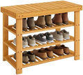 SONGMICS Shoe Rack Bench, 4 Tier Bamboo, 11.3 x 27.6 x 20.5 Inches by Unknown
