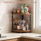 Retro 2-Tier Corner Bathroom Counter Organizer, Vanity Sink Shelf - Image 5