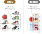 Clemate 5 Pack Clear Stackable Shoe Organizer Box with Lids, Acrylic Shoes Box with Magnetic Doors, Transparent Shoe Bins Closet Organizer, Fit up to US Size16, Containers for household or kitchen use - Image 4