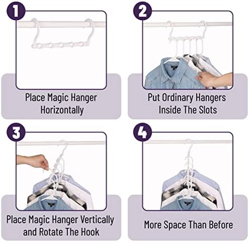 Mr. Pen- Space Saving Hangers, 8 pcs, 360° Rotating Hooks | Magic Cascading Hanger Organizer with 5 Enclosed Slots, Closet Organizers and Storage for Clothes - Image 5