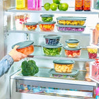 24pc Set Glass Food Storage Containers & Bowls with Airtight Lids - Leakproof BPA-Free Meal Prep Airtight Stackable Lunch Boxes, Kitchen Pantry & Storage Organizers - Microwave Freezer Dishwasher Safe - Image 3
