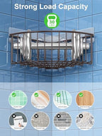SMARTAKE 2-Pack Corner Shower Caddy Deep Basket, SUS304 Stainless Steel - Image 5
