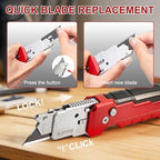Utility Knife Scraper, 2in1 Folding Razor Blade Scraper, 10PCS Extra Blades - Image 3