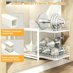 Under Sink Organizer, White 2-Tier Pull Out Cabinet Organizer - Image 3