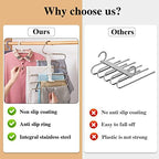 Kalimdor Pants Hangers 2 Pack Space Saving Metal Closet Organizer,Clothes Pants Hangers,Anti-Slip Design,Closet Organizers and Storage for Pants Jeans Skirts Scarf Legging - Image 3