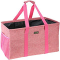 BALEINE Extra Large Utility Tote Bag with Wire Frame for Storage (Pink, 22''x12''x10'') by BALEINE