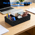 Posprica Woven Storage Basket Small Baskets for Organizing, Cube Basket Bin Container Tote Organizer Divider for Drawer,Closet,Shelf, Dresser,set of 4 - Image 6