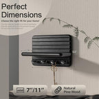 Rebee Vision Key Holder Wall Mount with 4 Key Hooks for Room Decor, Black - Image 3