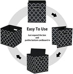 Black Foldable Storage Cubes Bins , Fabric Storage Box Cubes Organizer Baskets with Dual Handles for Home Organizer Black Light - Image 6
