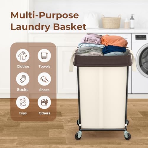160L Rolling Laundry Basket with Wheels, Rolling Laundry Hamper with Wheels - Image 6