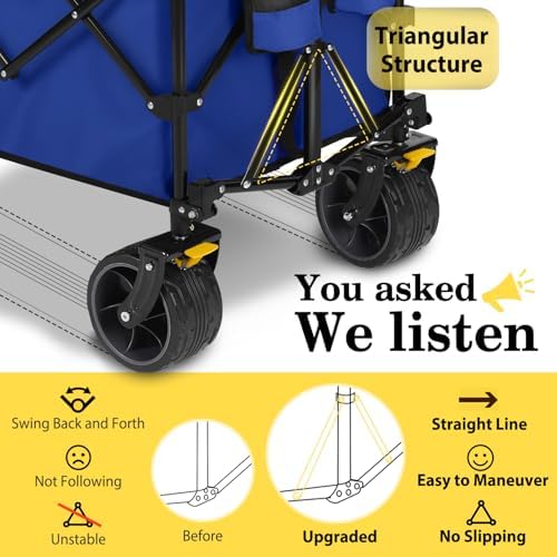 Sekey 300L Extended Collapsible Wagon, 660 lb Capacity, 48 in Long - Image 3