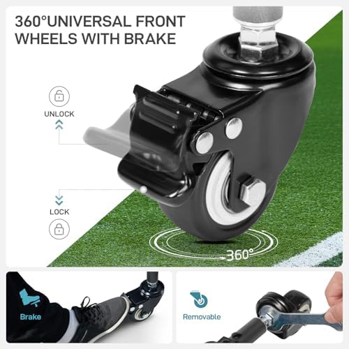 EVER ADVANCED Rolling Ball Storage Cart Lockable Wheels, 33x22.8in/45x25in Collapsible Garage Sports Equipment Organizer for Volleyball Basketball Tennis Toy Storage Multi-Sport Family Gym - Image 3