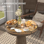AMH 21-Inch Extra Large Farmhouse Oak Lazy Susan Organizer - Image 5