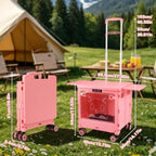 FELICON SELORSS Folding Utility Cart Portable Rolling Crate Handcart-Pink - Image 7