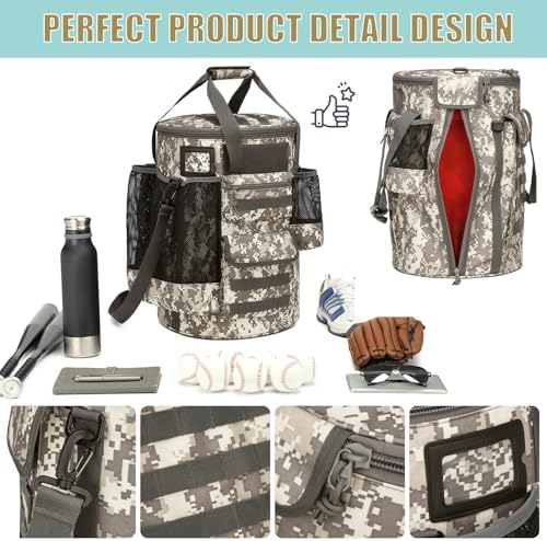 Baseball Bucket Bag Baseball Coaching Accessories Organizer - Image 4