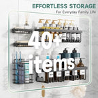 Veken Shower Caddy 5-Pack, Bathroom Organizers and Storage Shelves, Black - Image 5