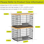 2-Pack Stackable Wire Baskets with 2 Pads & Bamboo Top, Pantry Organizer - Image 3