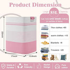 Laundry Hamper, 85L Tall Laundry Basket with Leather Handles, Rectangle Large Clothes Hamper for Organizing, Cotton Woven Laundry Baskets Storage Hampers for Bedroom, Nursery, Living Room - Image 4